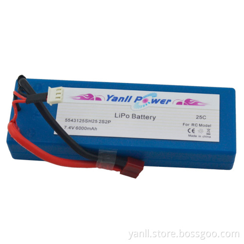 RC Car Battery Pack 2S2P 6000mAh 40C